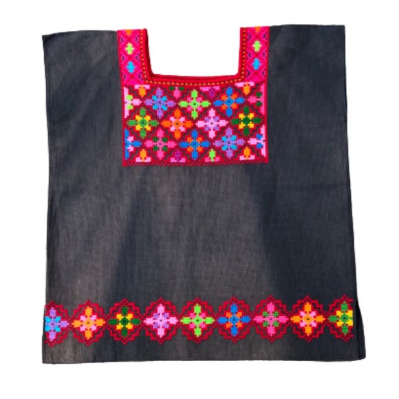 Handwoven Embroidered Colorful Mayan Huipil Authentic Artisan Made M/L - Picture 3 of 15